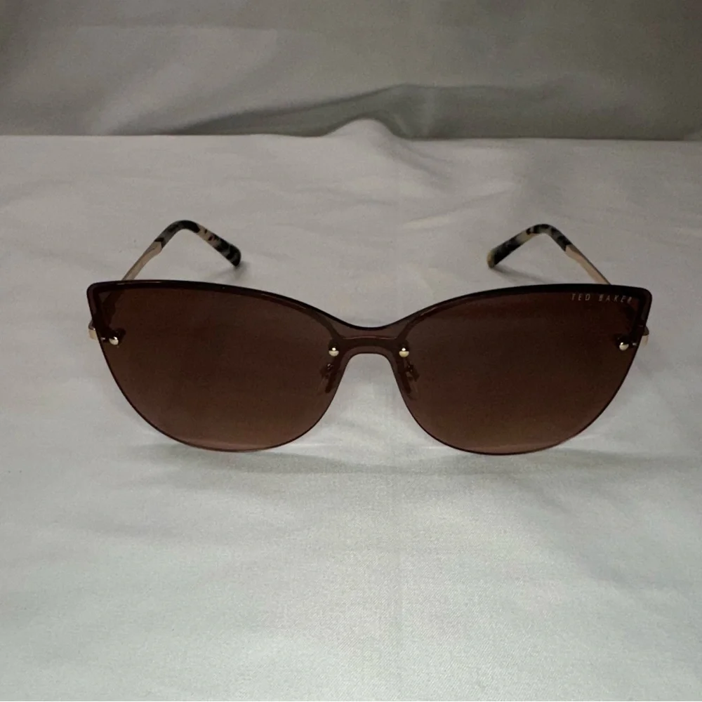 New Ted Baker London Women’s Shield Sunglasses 139mm, Rose/Gold/Tort - Picture 3 of 11